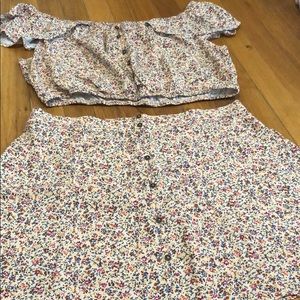 Crop top and skirt set